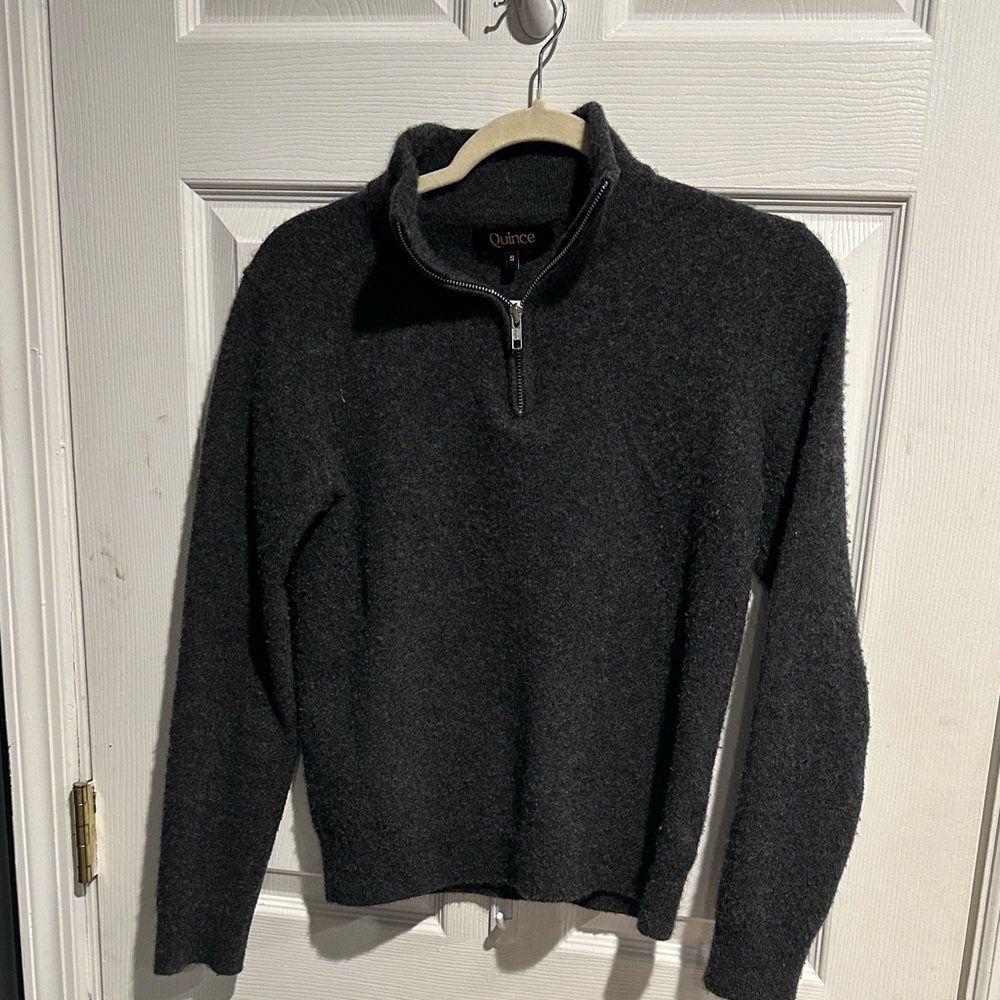 Quince Charcoal Quarter-Zip Pullover